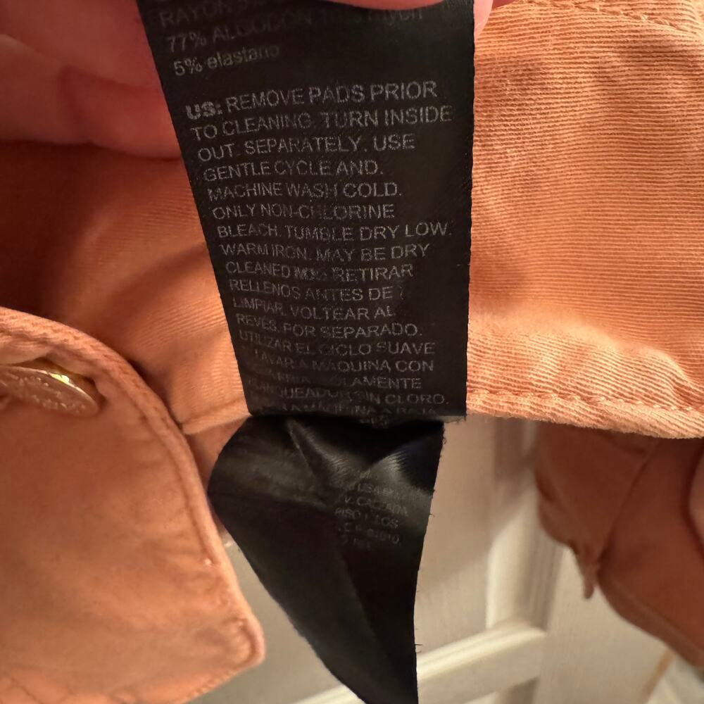 White House Black Market Cropped Military Jacket Coral Pink Women's 4 - Picture 5 of 8